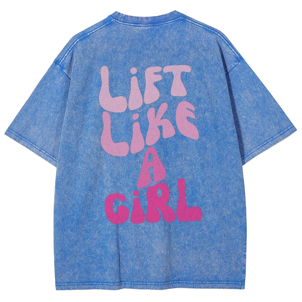 Lift Like a Girl Vintage Snowflake Washed T-Shirt