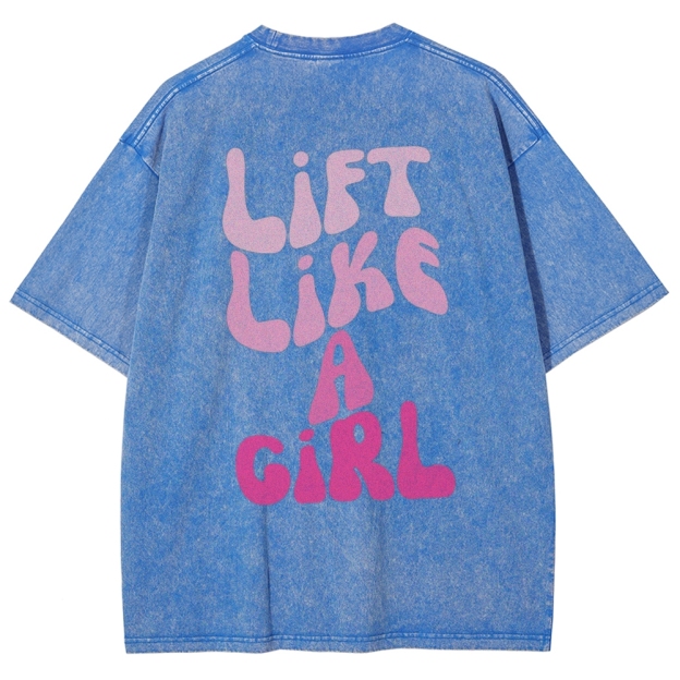 Lift Like a Girl Vintage Snowflake Washed T-Shirt