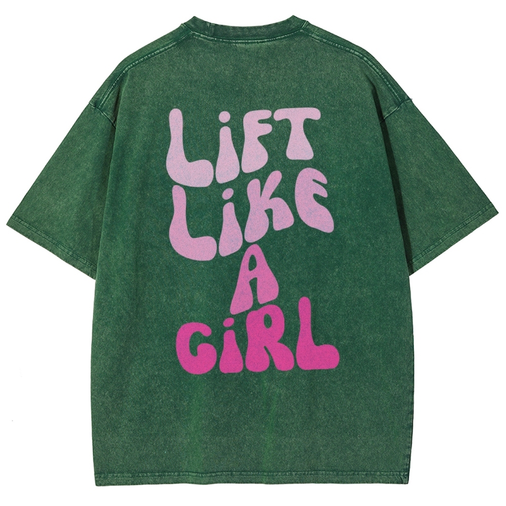 Lift Like a Girl Vintage Snowflake Washed T-Shirt