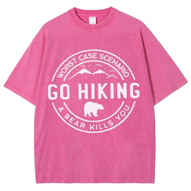 Go Hiking Vintage Snowflake Washed T-Shirt