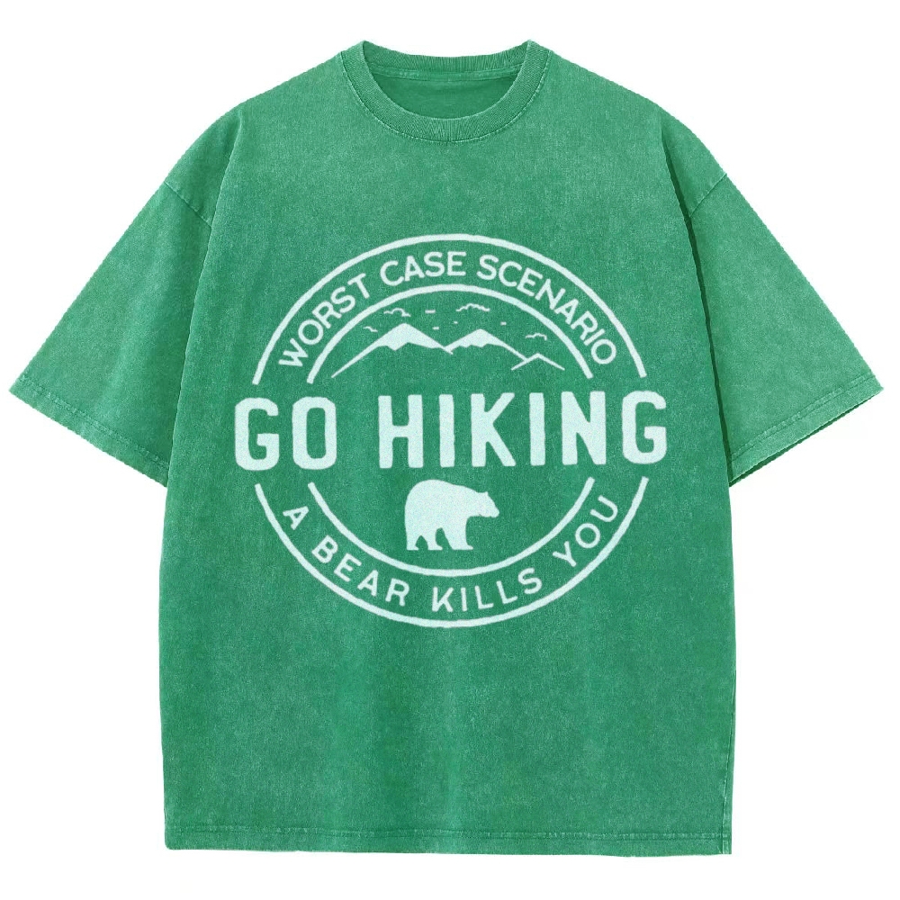 Go Hiking Vintage Snowflake Washed T-Shirt
