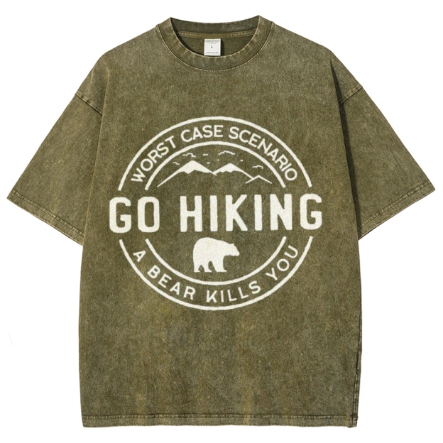 Go Hiking Vintage Snowflake Washed T-Shirt