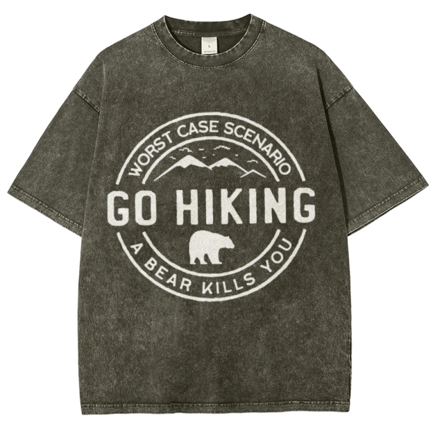 Go Hiking Vintage Snowflake Washed T-Shirt