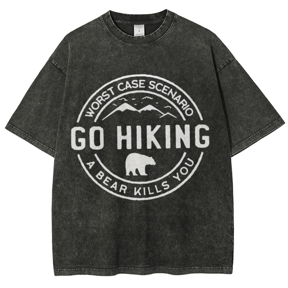 Go Hiking Vintage Snowflake Washed T-Shirt