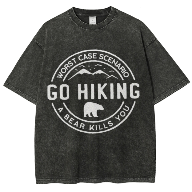 Go Hiking Vintage Snowflake Washed T-Shirt