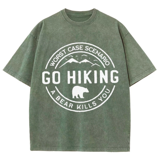 Go Hiking Vintage Snowflake Washed T-Shirt