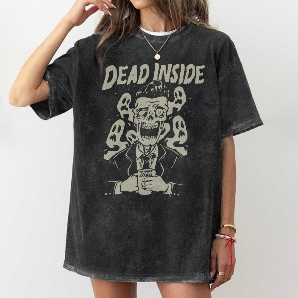Dead Inside Vintage Snowflake Washed T-Shirt