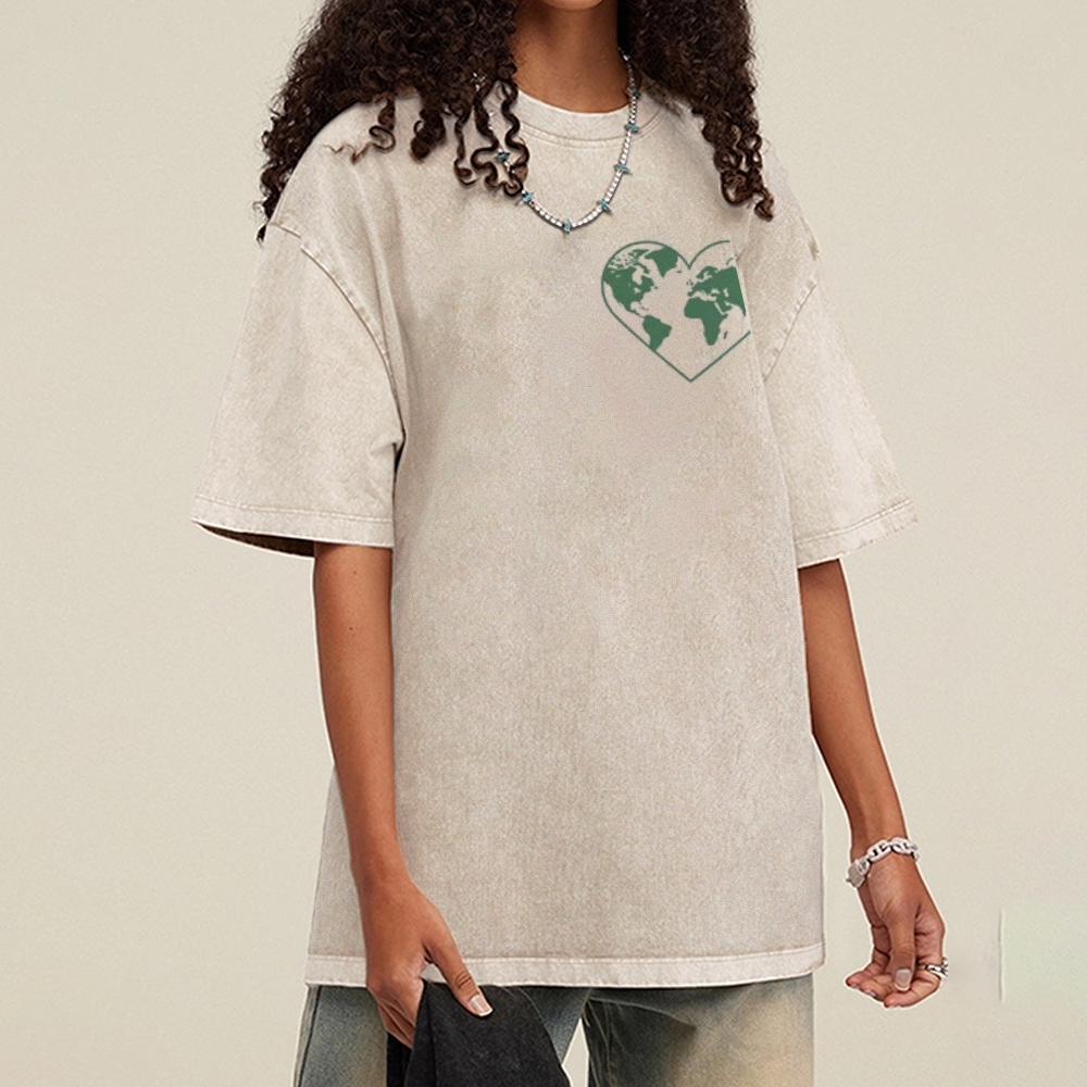 Support Your Local Planet Vintage Snowflake Washed T-Shirt Customscool
