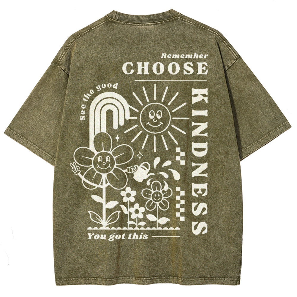 Kindness Vintage Snowflake Washed T-Shirt