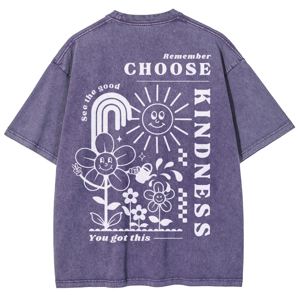Kindness Vintage Snowflake Washed T-Shirt