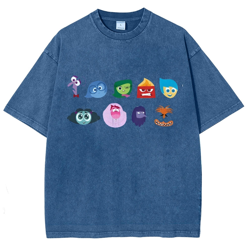 Cartoon Villain Vintage Snowflake Washed T-Shirt