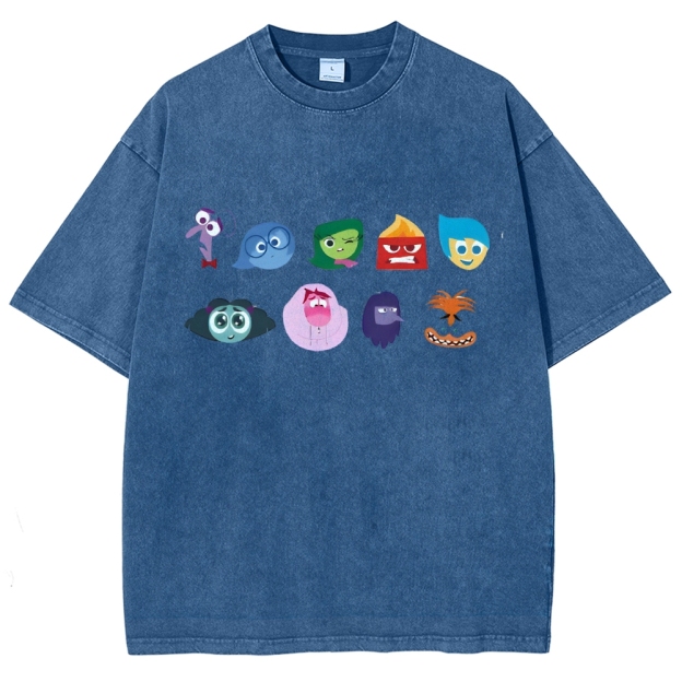 Cartoon Villain Vintage Snowflake Washed T-Shirt