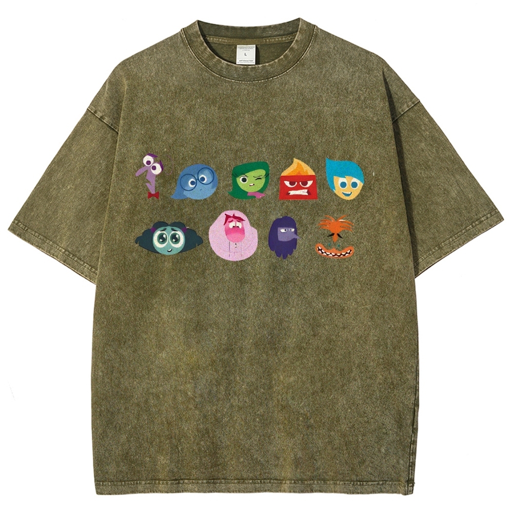 Cartoon Villain Vintage Snowflake Washed T-Shirt
