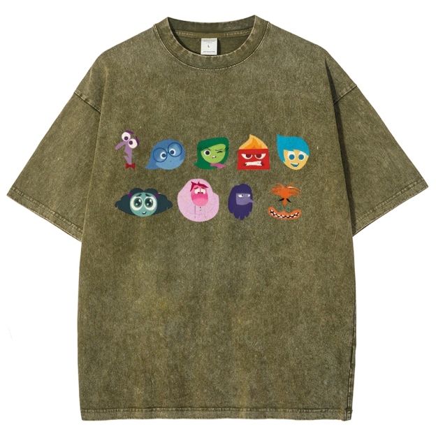 Cartoon Villain Vintage Snowflake Washed T-Shirt