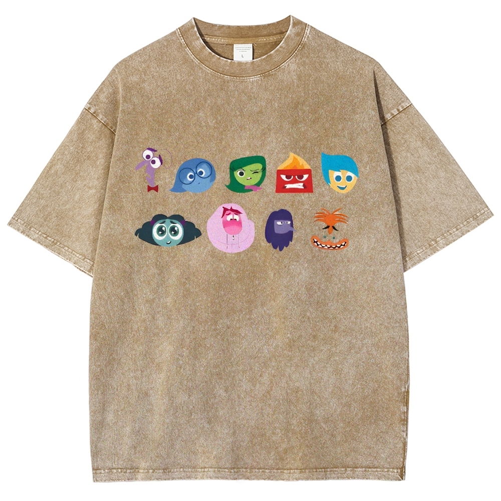 Cartoon Villain Vintage Snowflake Washed T-Shirt