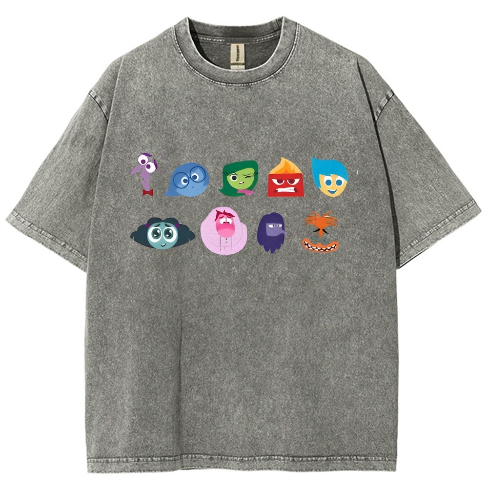 Cartoon Villain Vintage Snowflake Washed T-Shirt