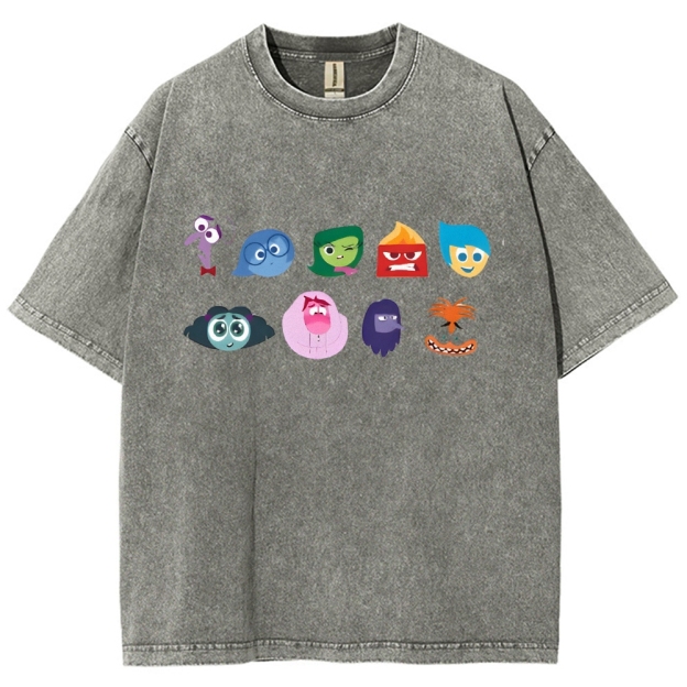 Cartoon Villain Vintage Snowflake Washed T-Shirt