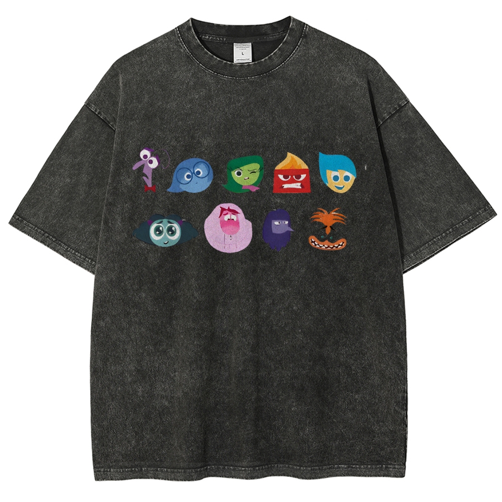 Cartoon Villain Vintage Snowflake Washed T-Shirt