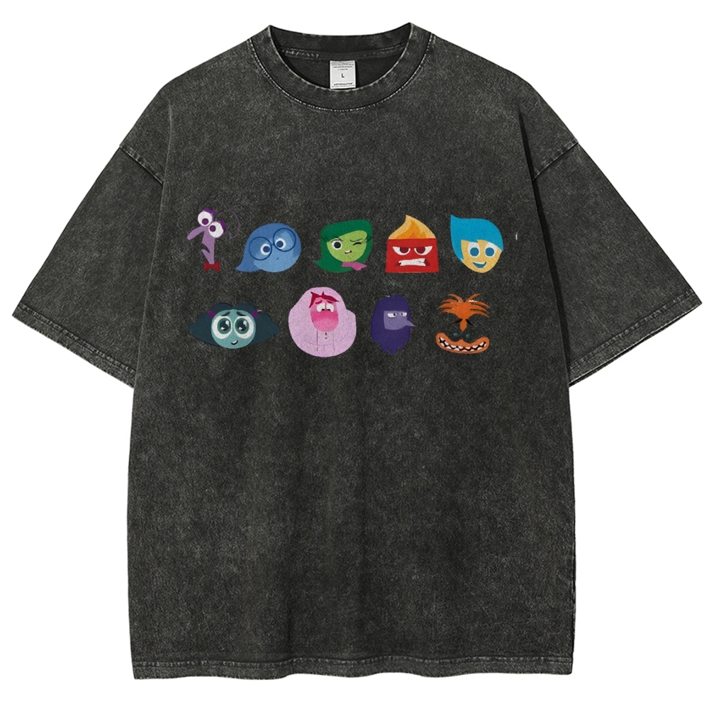 Cartoon Villain Vintage Snowflake Washed T-Shirt