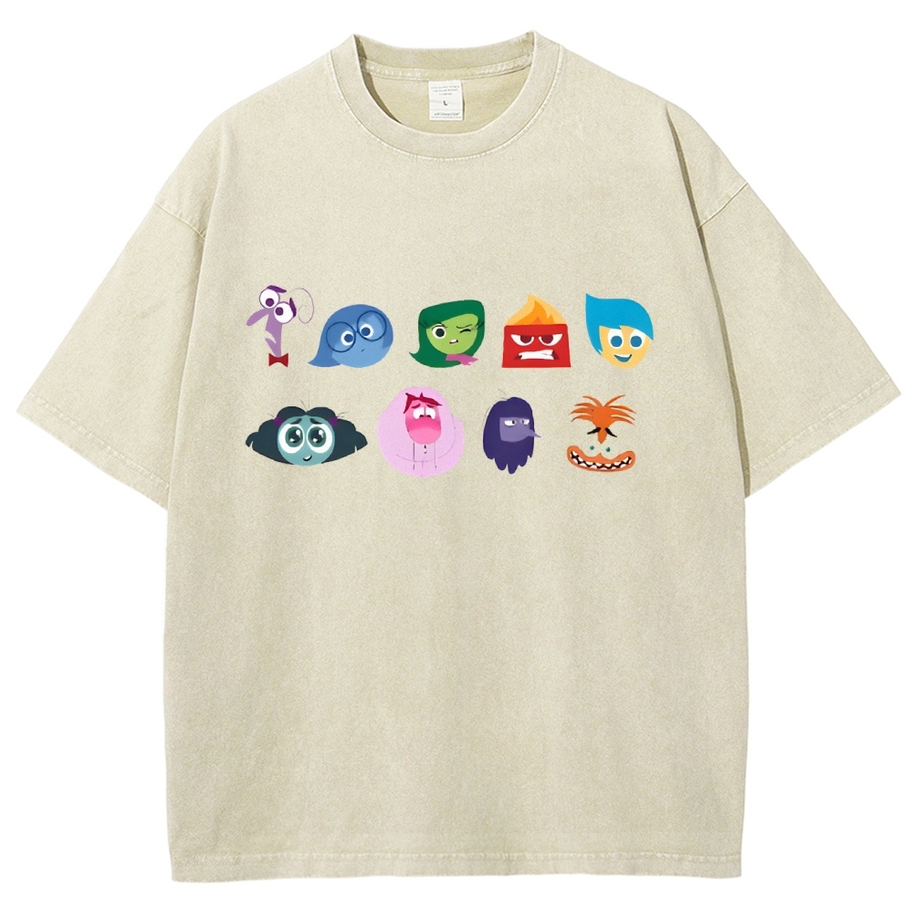 Cartoon Villain Vintage Snowflake Washed T-Shirt