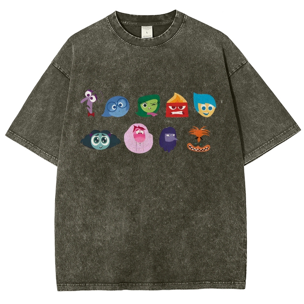 Cartoon Villain Vintage Snowflake Washed T-Shirt