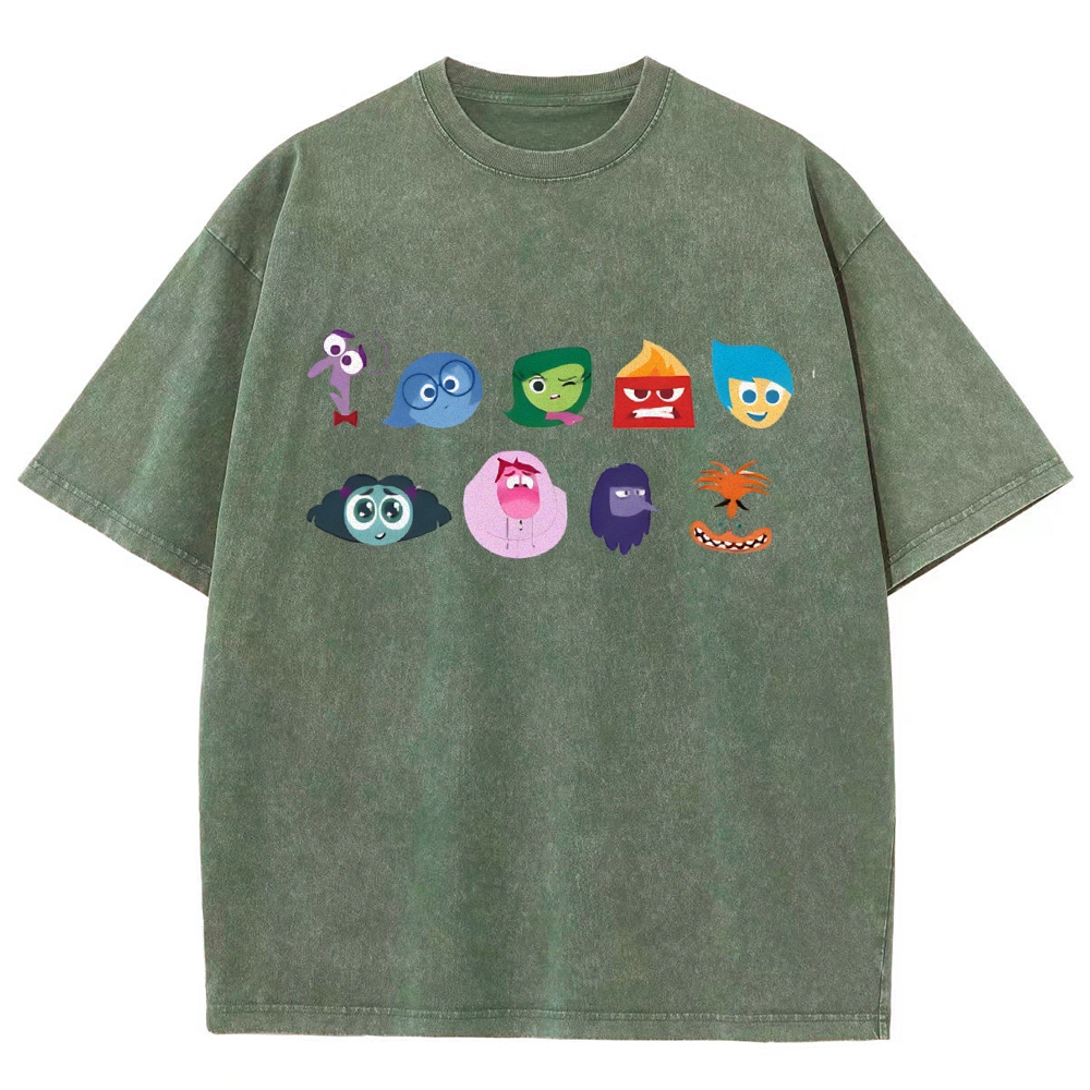 Cartoon Villain Vintage Snowflake Washed T-Shirt