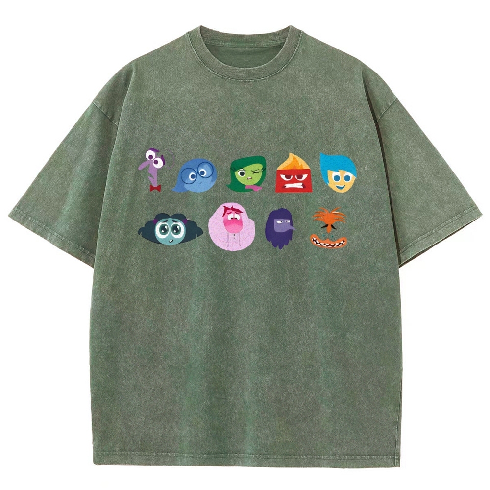 Cartoon Villain Vintage Snowflake Washed T-Shirt