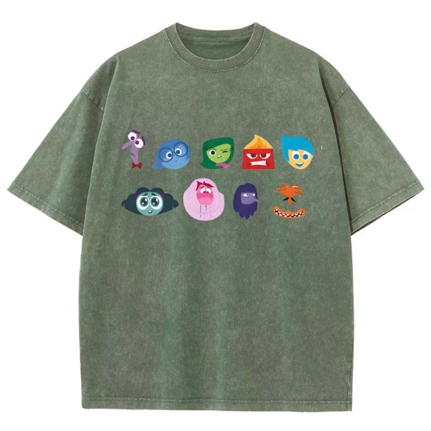 Cartoon Villain Vintage Snowflake Washed T-Shirt
