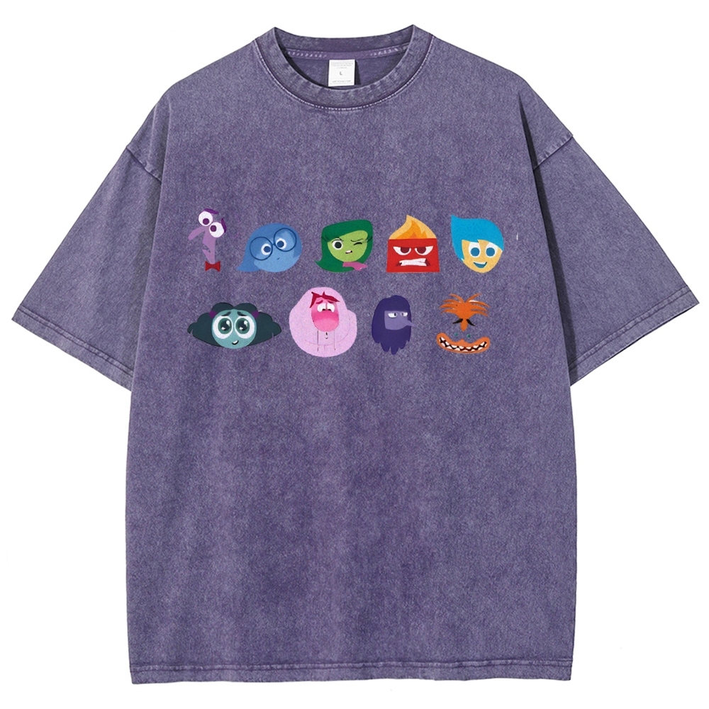 Cartoon Villain Vintage Snowflake Washed T-Shirt