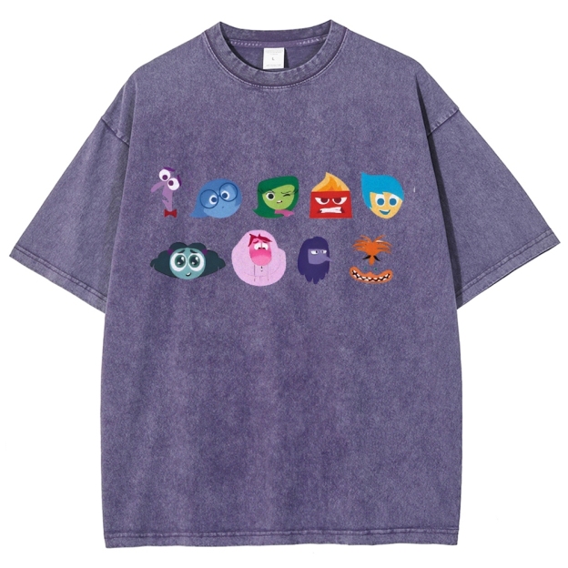 Cartoon Villain Vintage Snowflake Washed T-Shirt