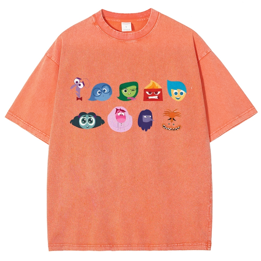 Cartoon Villain Vintage Snowflake Washed T-Shirt