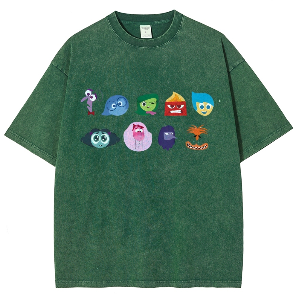 Cartoon Villain Vintage Snowflake Washed T-Shirt