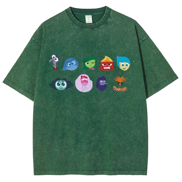 Cartoon Villain Vintage Snowflake Washed T-Shirt