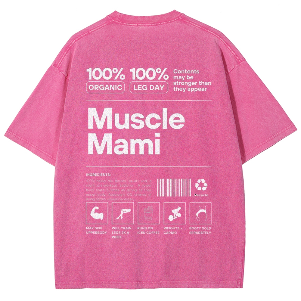 Muscle Mami  Vintage Snowflake Washed T-Shirt