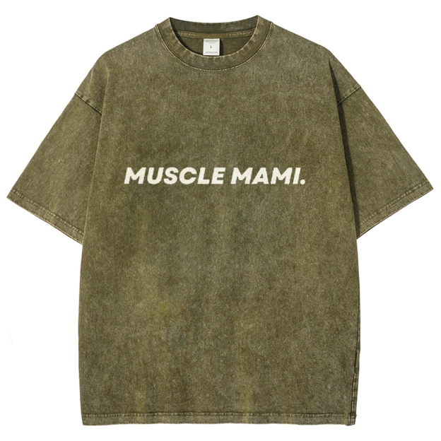 Muscle Mami  Vintage Snowflake Washed T-Shirt