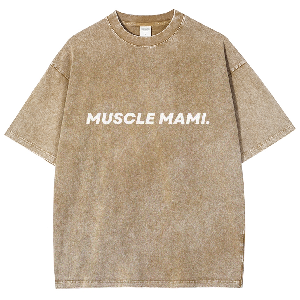Muscle Mami  Vintage Snowflake Washed T-Shirt