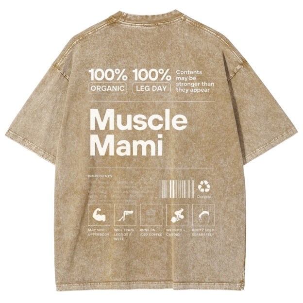 Muscle Mami  Vintage Snowflake Washed T-Shirt