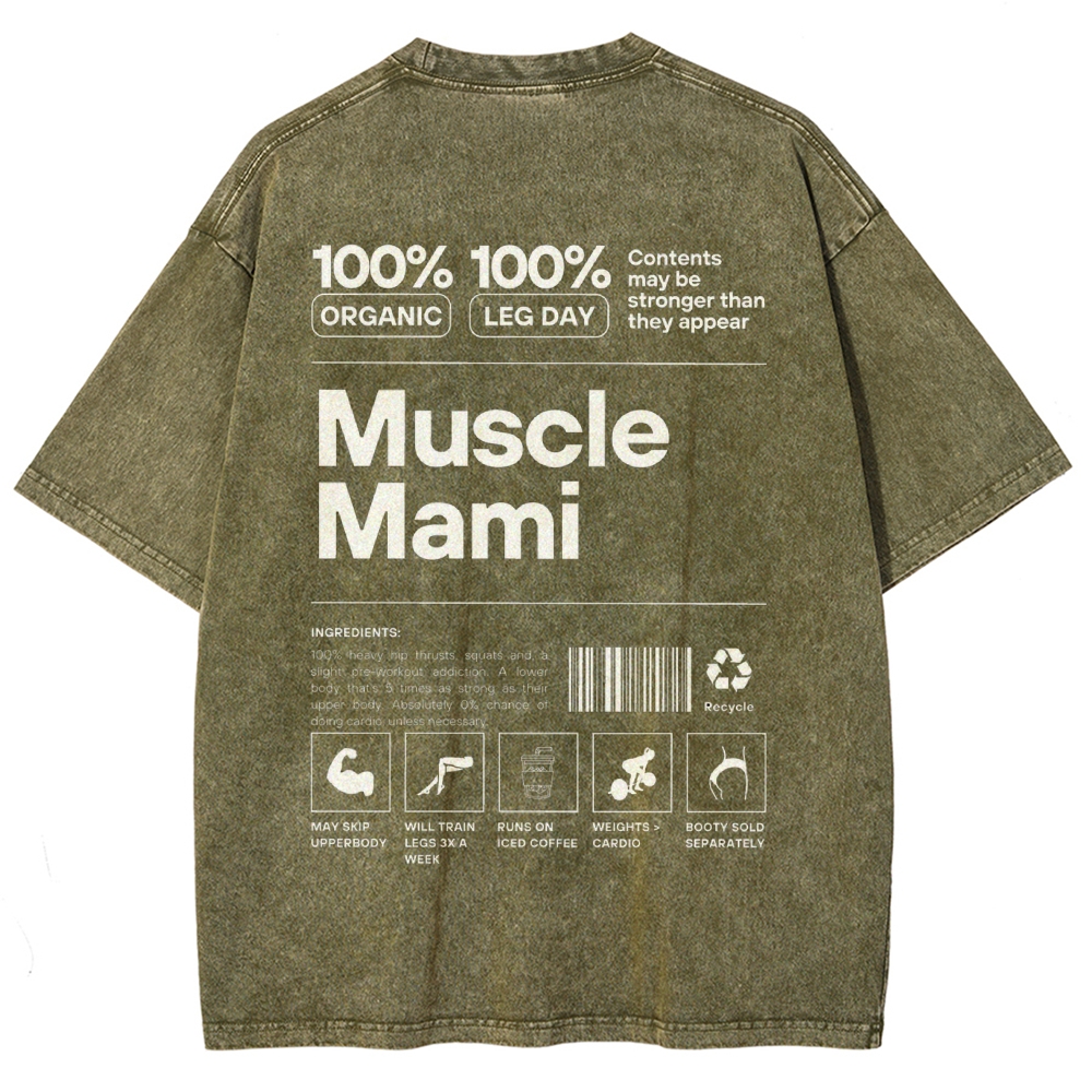 Muscle Mami  Vintage Snowflake Washed T-Shirt