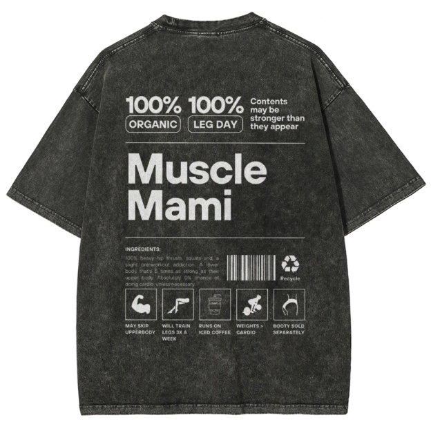 Muscle Mami  Vintage Snowflake Washed T-Shirt