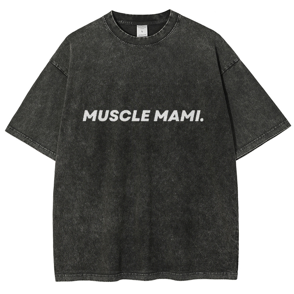 Muscle Mami  Vintage Snowflake Washed T-Shirt