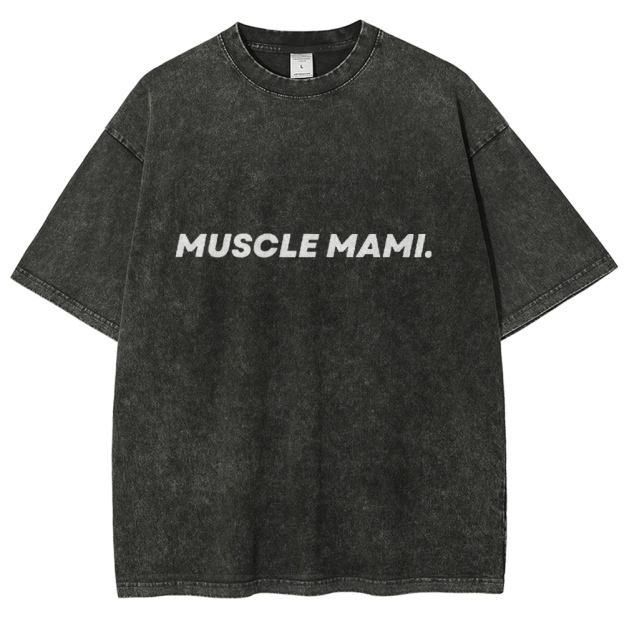 Muscle Mami  Vintage Snowflake Washed T-Shirt