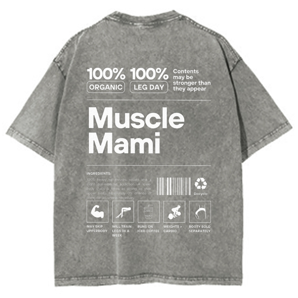 Muscle Mami  Vintage Snowflake Washed T-Shirt