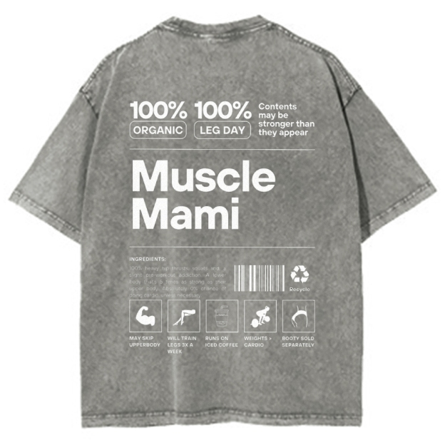 Muscle Mami  Vintage Snowflake Washed T-Shirt