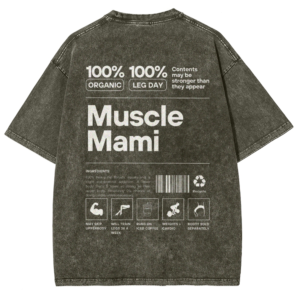 Muscle Mami  Vintage Snowflake Washed T-Shirt