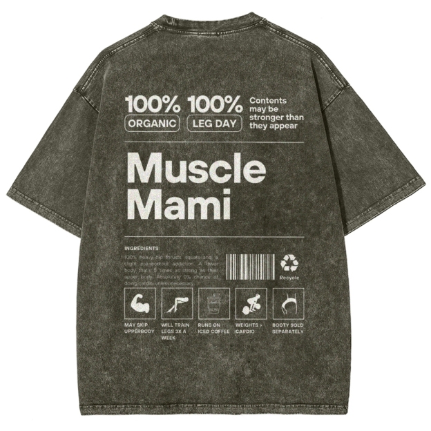 Muscle Mami  Vintage Snowflake Washed T-Shirt