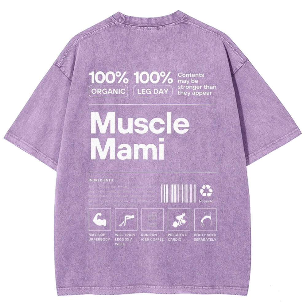 Muscle Mami  Vintage Snowflake Washed T-Shirt