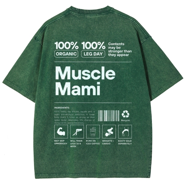 Muscle Mami  Vintage Snowflake Washed T-Shirt