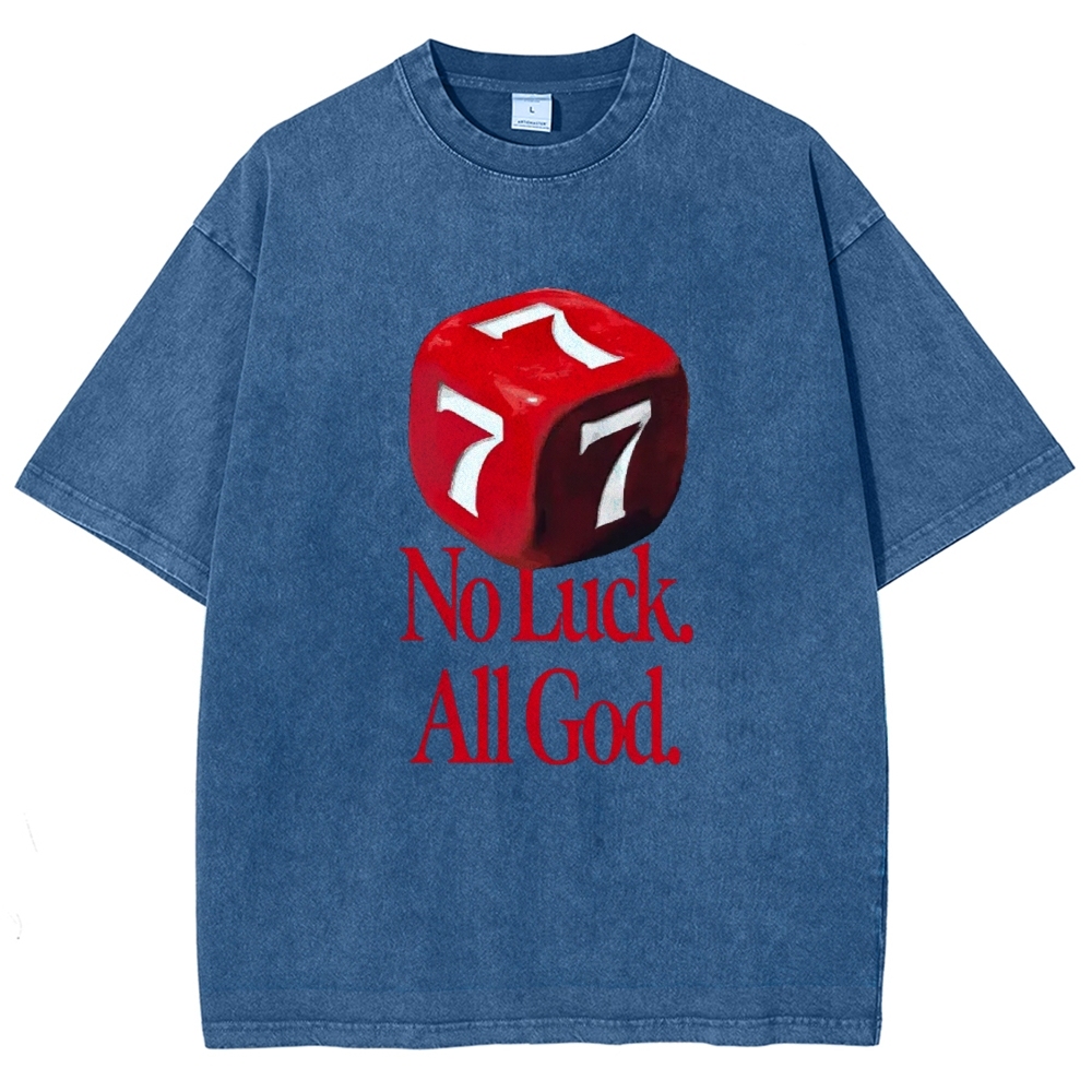 Not Luck All God Vintage Snowflake Washed T-Shirt