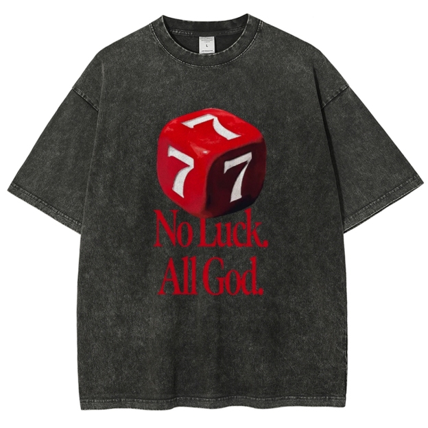 Not Luck All God Vintage Snowflake Washed T-Shirt