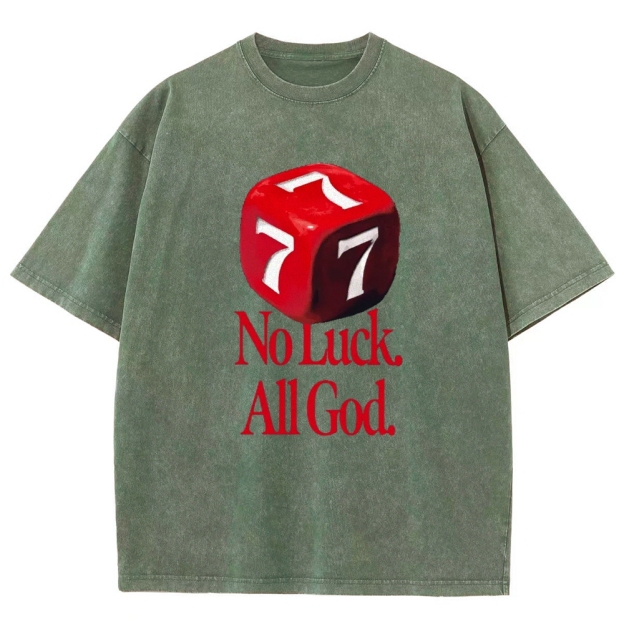 Not Luck All God Vintage Snowflake Washed T-Shirt